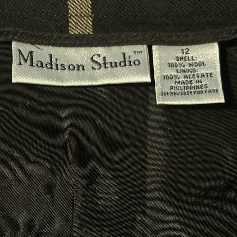 Max Studio 100% Wool Plaid A-Line Mid Rise Maxi Skirt - Picture 4 of 4